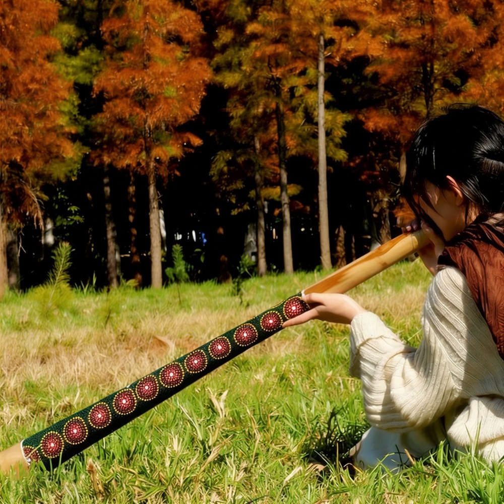 Musical Instrument Didgeridoo - Teak Didgeridoo Painted 100/120/130/150cm Sound Therapy