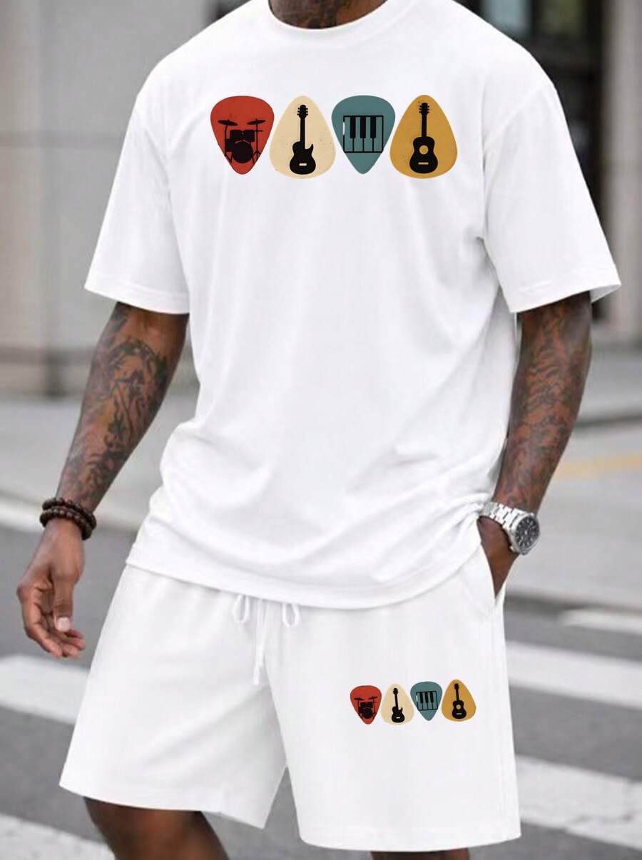Musical Instrument With A - Men S 2 Piece Oversized T-Shirt