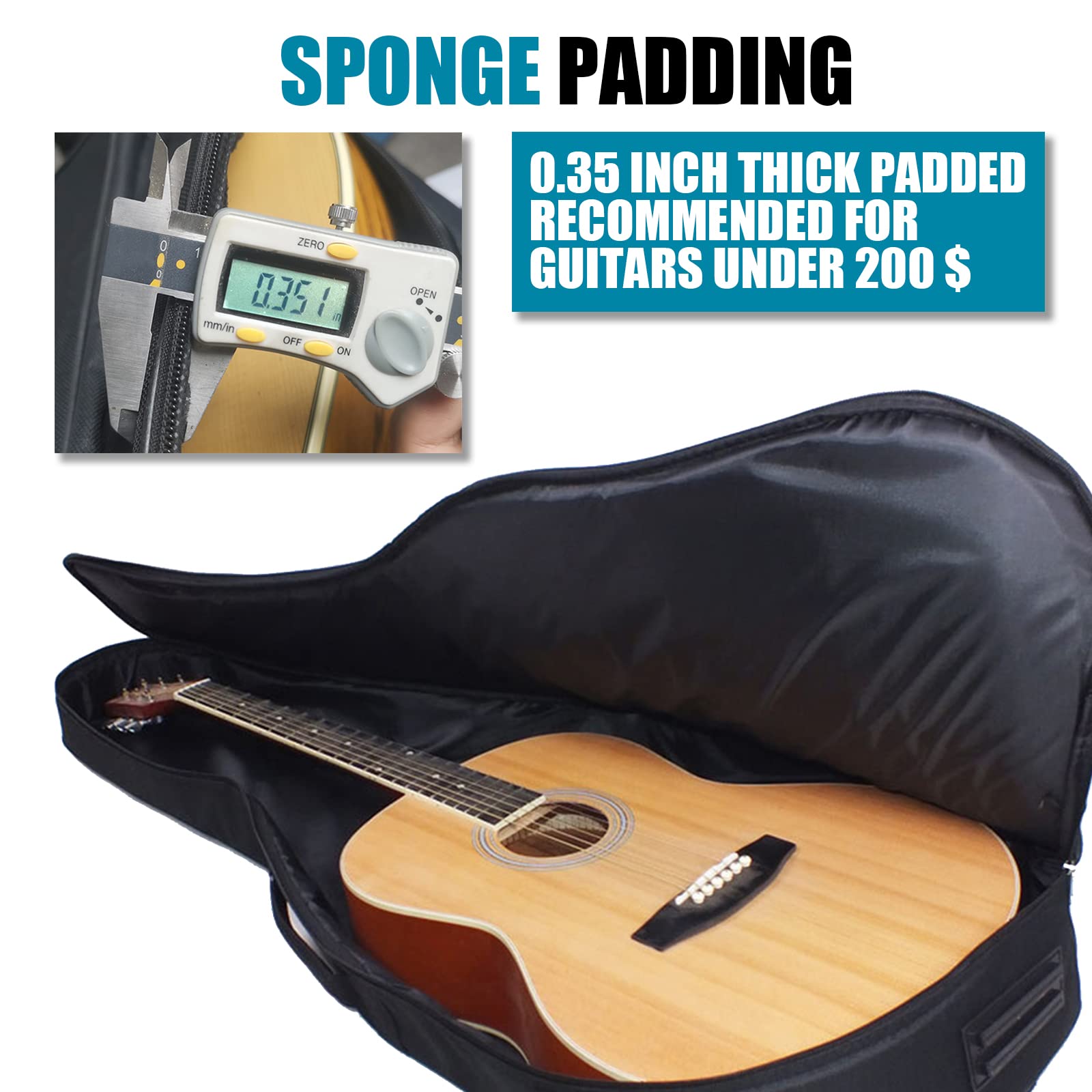 Acoustic Guitar Gig Bag 41 Inc - Musical Instrument Band 评论和价格