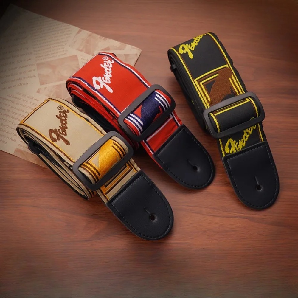 1pc Embroidery Guitar Strap Le - Musical Instrument Band 评论和价格
