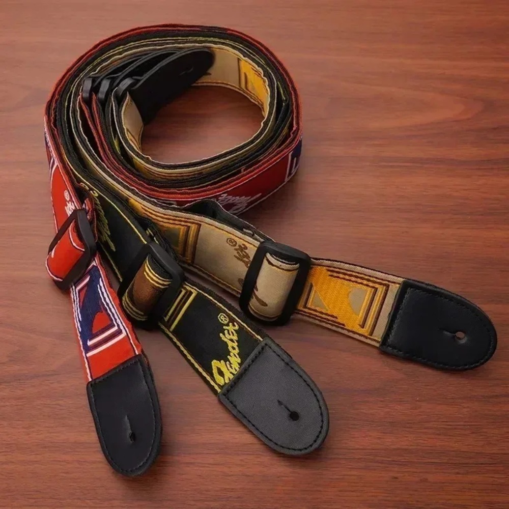 1pc Embroidery Guitar Strap Le - Musical Instrument Band 评论和价格