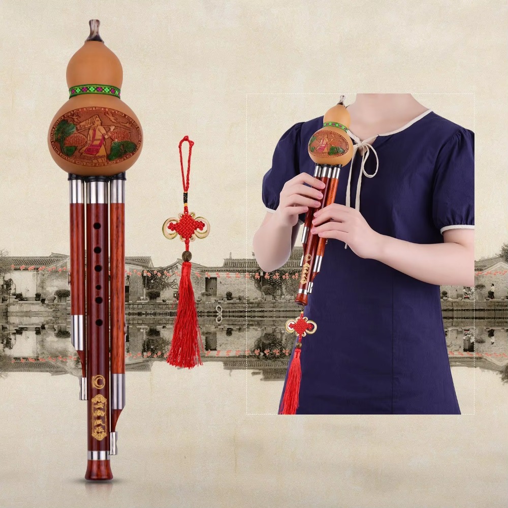 3-Tone C Key Hulusi Gourd Flut - Musical Instrument Flute 评论和价格