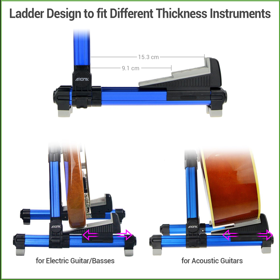 Foldable Aluminum Guitar Stand - Musical Instrument In English 评论和价格