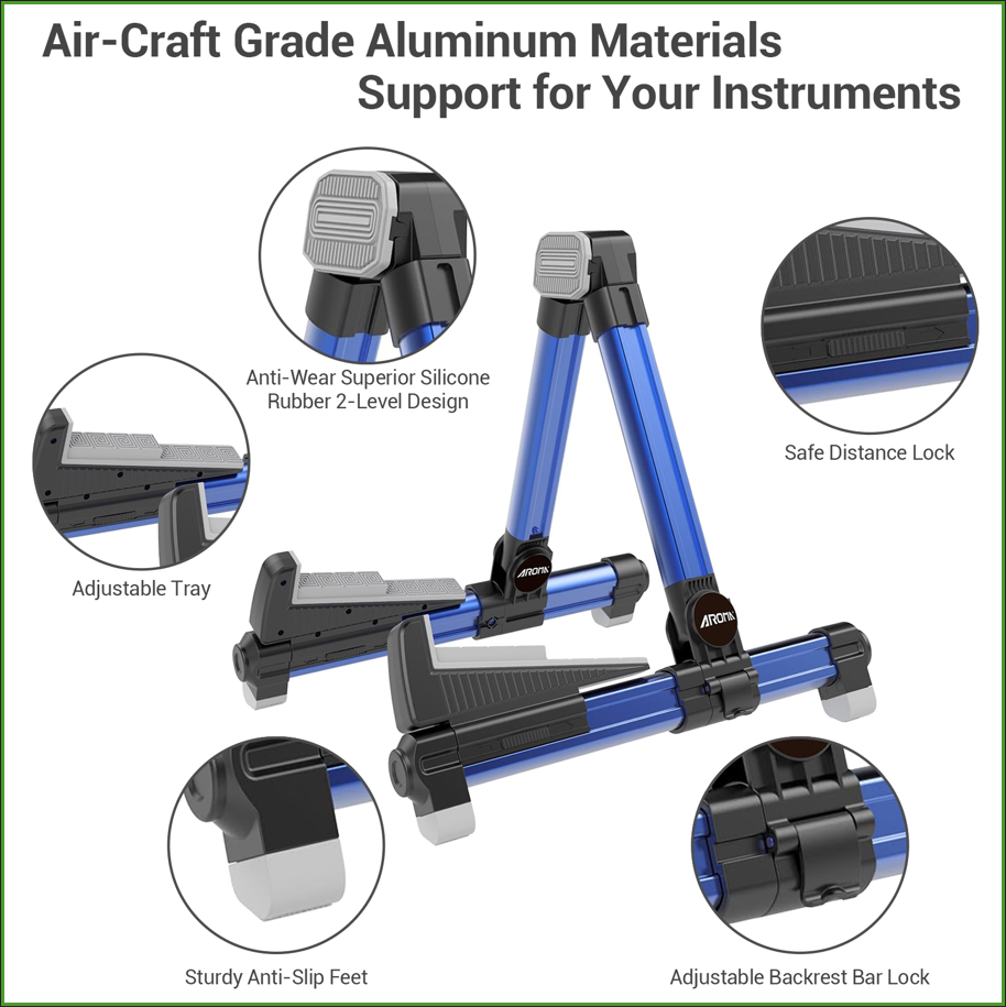 Foldable Aluminum Guitar Stand - Musical Instrument In English 评论和价格