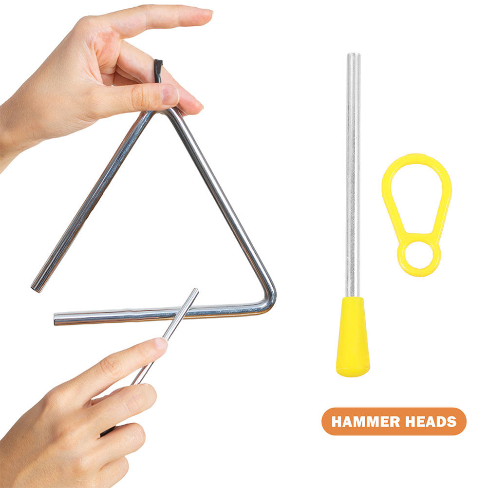 2Pcs Triangle Iron Percussion  - Musical Instrument Triangle 评论和价格