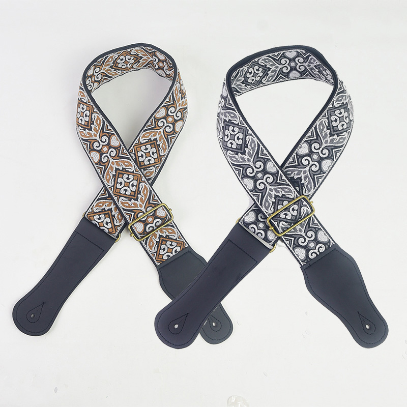 Guitar Strap Embroidered Print - Musical Instrument In English 评论和价格