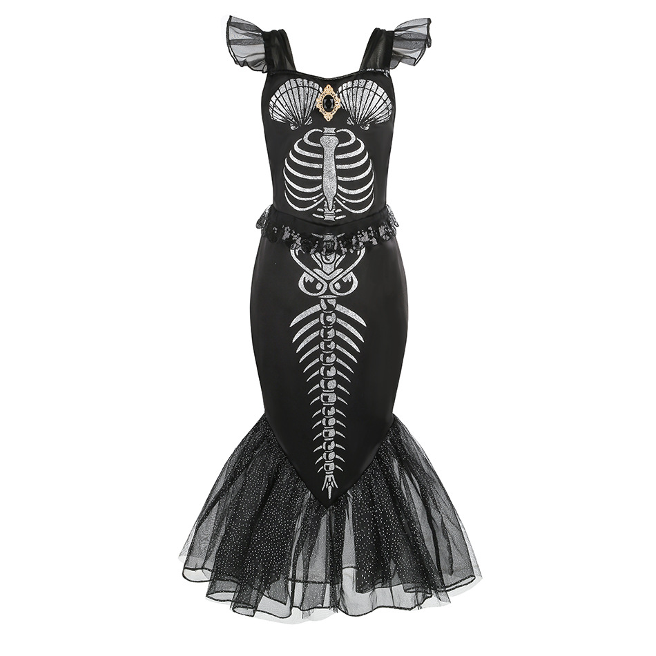 Horro Mermaid Skeleton Costume - Musical Instrument Trombone 评论和价格