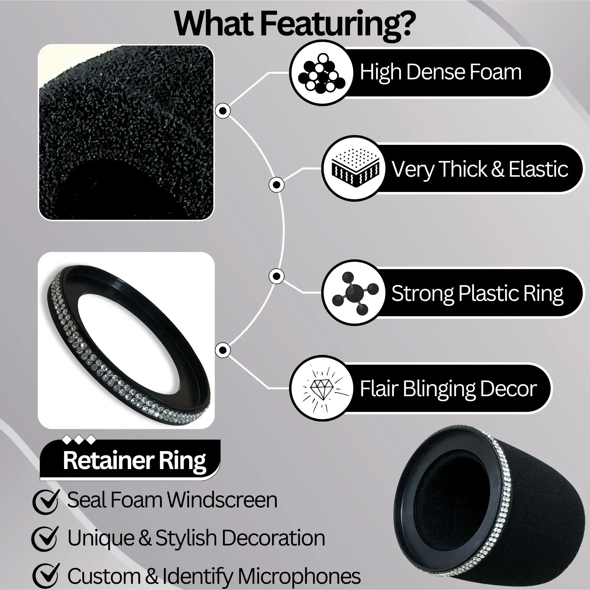 Sparkly MV7 Foam Pop Filter fo - Shure Mic Sm7B 评论和价格
